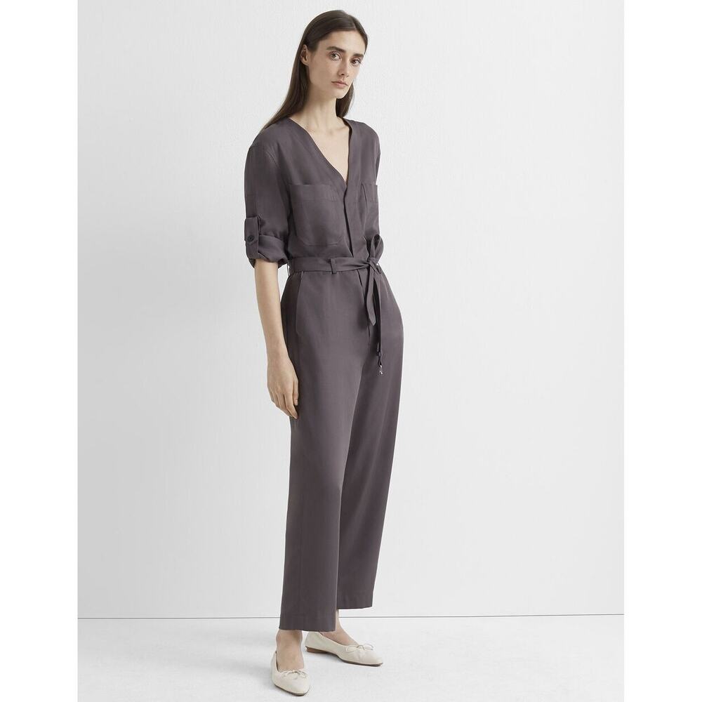 NWOT Club Monaco Utility Jumpsuit with Pockets in Dark Grey Size 10